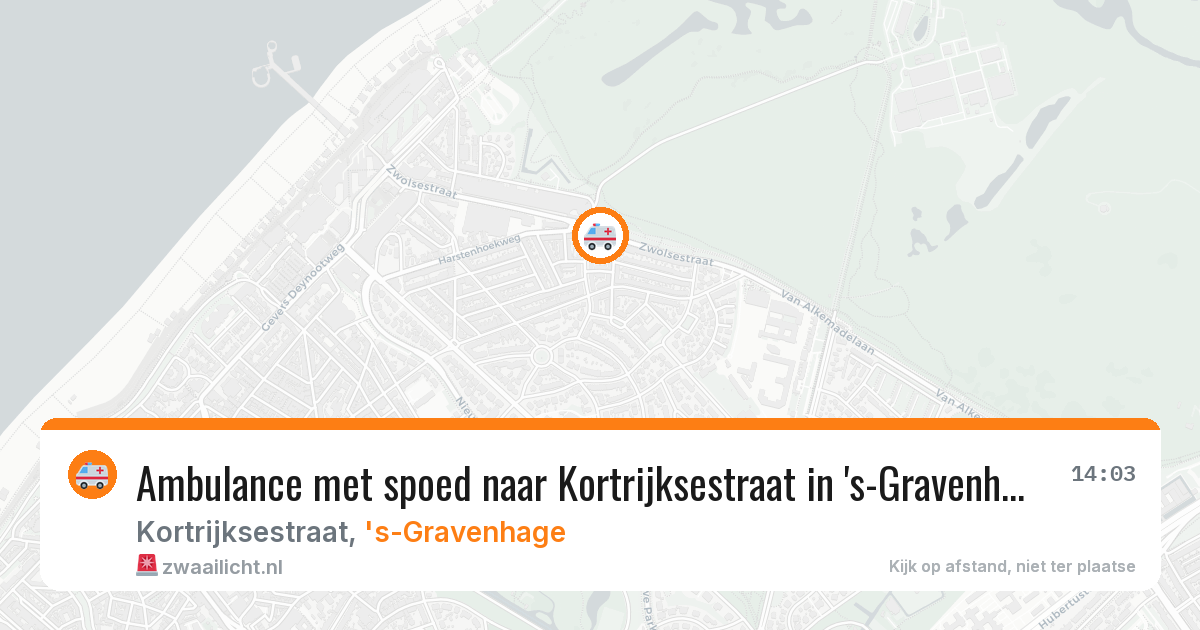 Ambulance met spoed naar Kortrijksestraat in 's-Gravenhage — 28 jun 2026