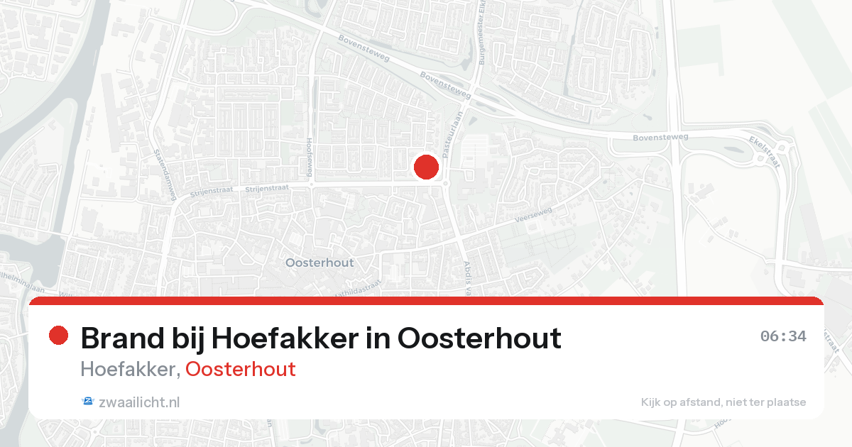 Brand bij Hoefakker in Oosterhout — 23 aug 2026