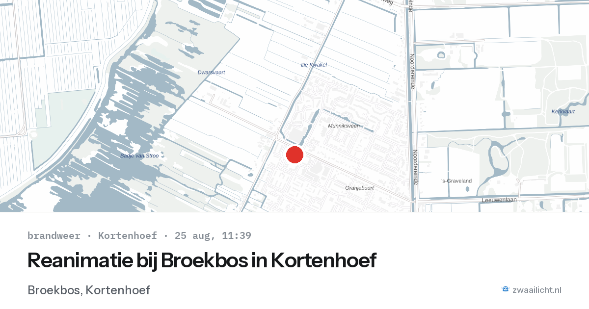 Reanimatie bij Broekbos in Kortenhoef — 25 aug 2026