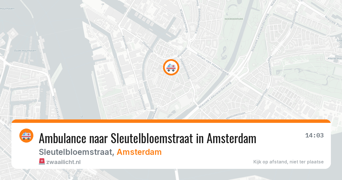 Ambulance naar Sleutelbloemstraat in Amsterdam — 26 jun 2026