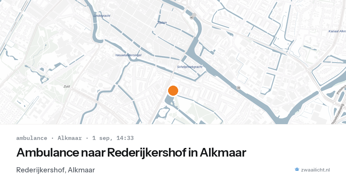 Ambulance naar Rederijkershof in Alkmaar — 1 sep 2026