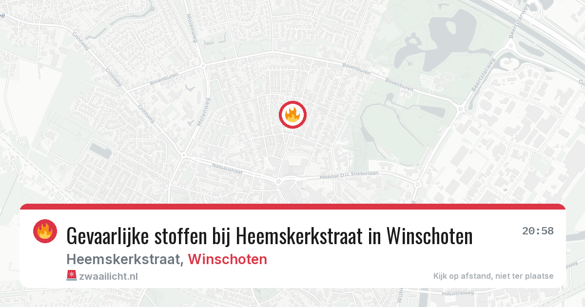 Gevaarlijke stoffen bij Heemskerkstraat in Winschoten — 3 jul 2026