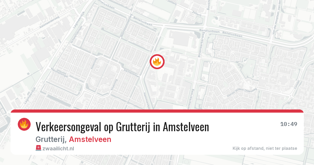Verkeersongeval op Grutterij in Amstelveen — 13 aug 2026