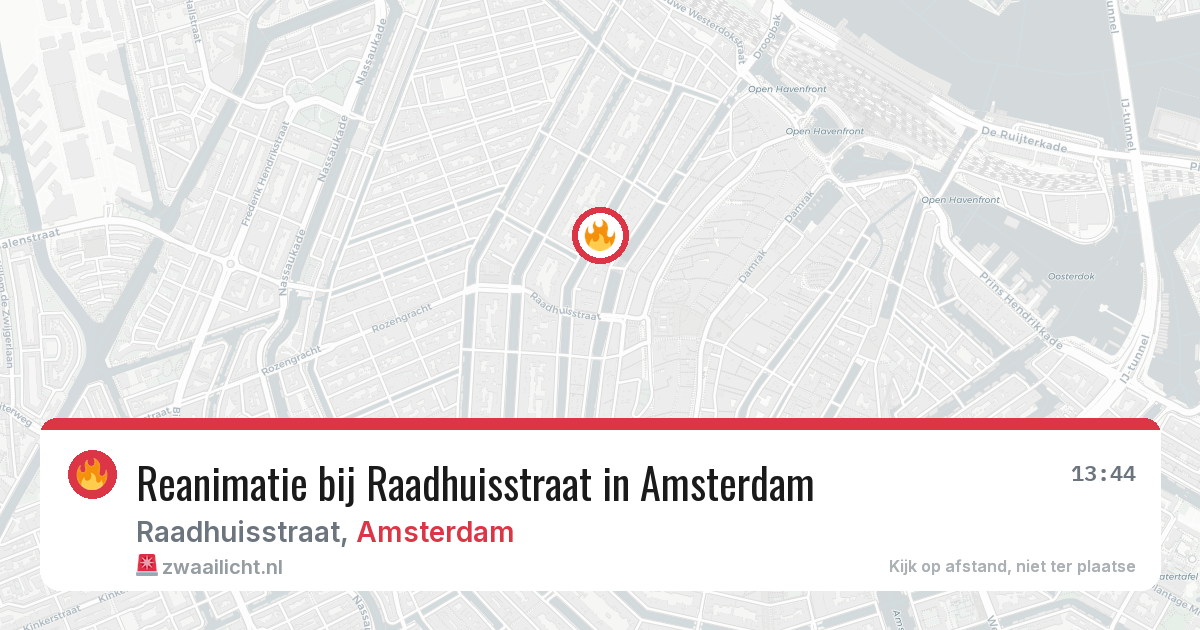 Reanimatie bij Raadhuisstraat in Amsterdam — 25 jul 2026