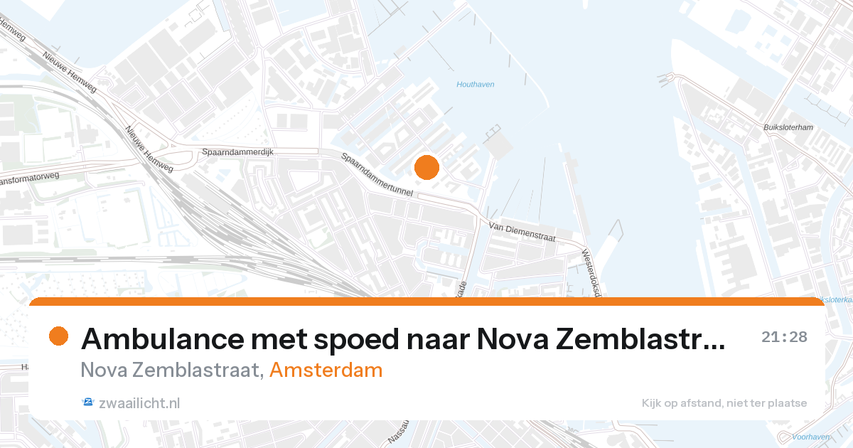 Ambulance met spoed naar Nova Zemblastraat in Amsterdam — 27 aug 2026