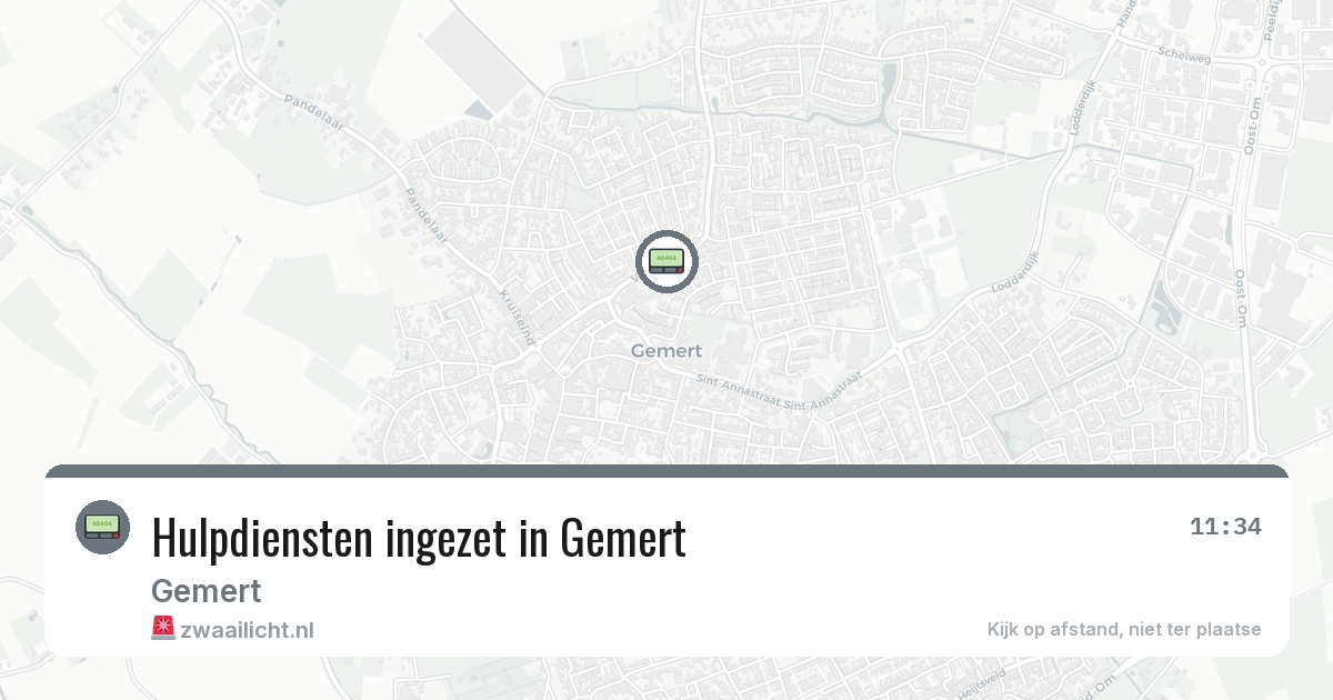 Hulpdiensten ingezet in Gemert — 8 feb 2026 | 🚨 Zwaailicht.nl