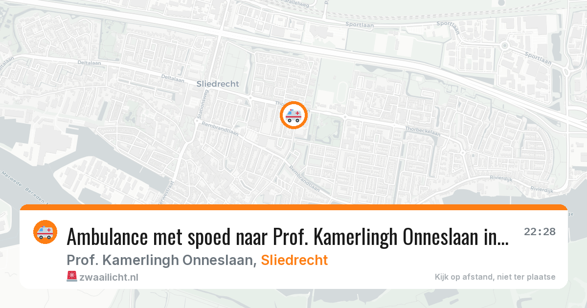 Ambulance met spoed naar Prof. Kamerlingh Onneslaan in Sliedrecht — 28 mei 2026