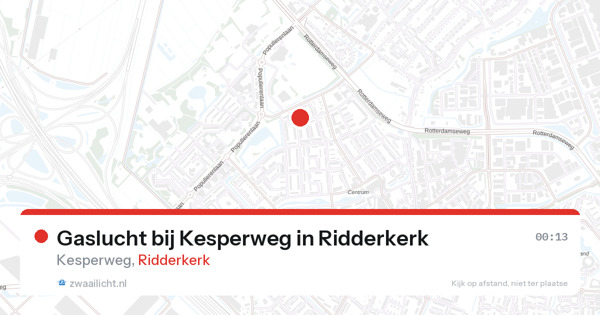 Gaslucht bij Kesperweg in Ridderkerk — 27 aug 2026