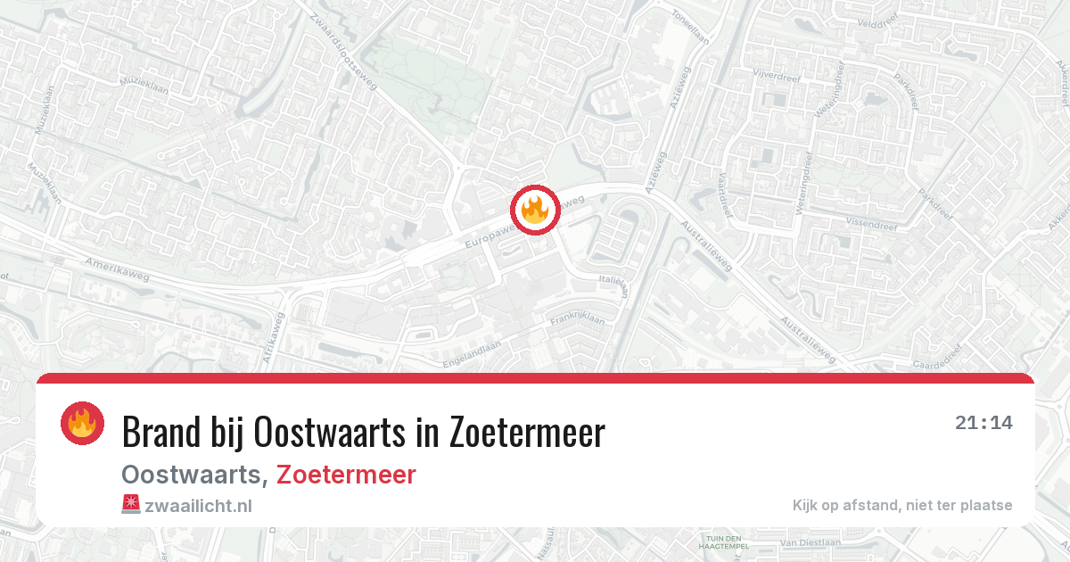 Brand bij Oostwaarts in Zoetermeer — 14 jul 2026