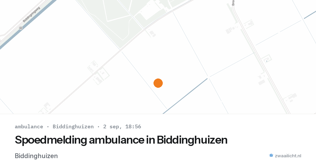 Spoedmelding ambulance in Biddinghuizen — 2 sep 2026
