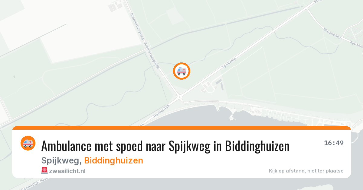 Ambulance met spoed naar Spijkweg in Biddinghuizen — 4 jul 2026