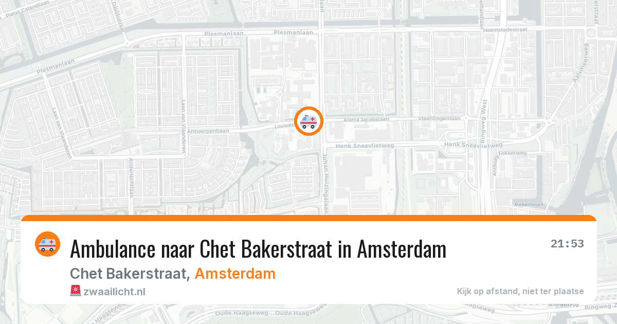 Ambulance naar Chet Bakerstraat in Amsterdam — 11 apr 2026