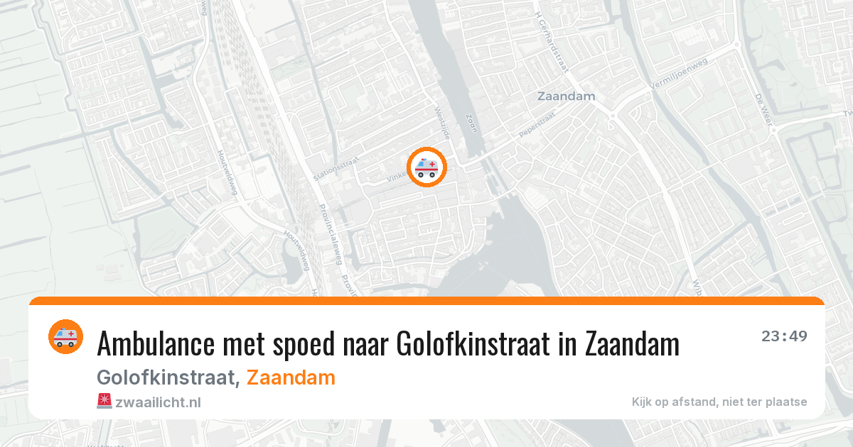 Ambulance met spoed naar Golofkinstraat in Zaandam — 23 jun 2026