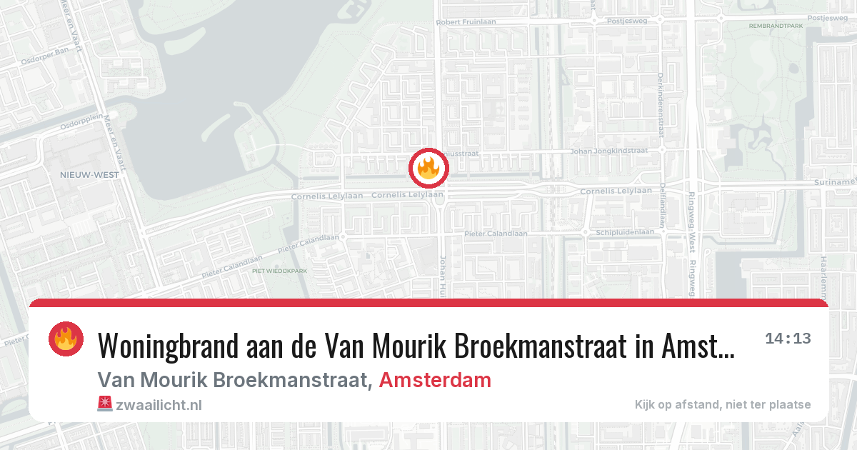 Woningbrand aan de Van Mourik Broekmanstraat in Amsterdam — 8 feb 2026