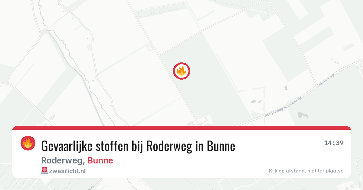 Gevaarlijke stoffen bij Roderweg in Bunne — 21 apr 2026