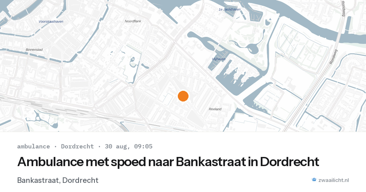 Ambulance met spoed naar Bankastraat in Dordrecht — 30 aug 2026