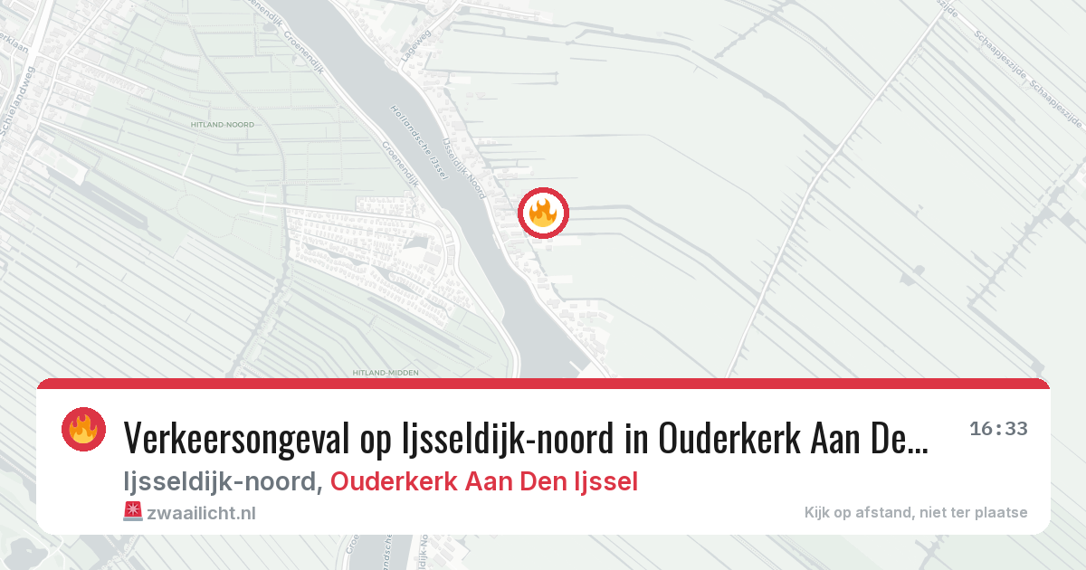 Verkeersongeval op Ijsseldijk-noord in Ouderkerk Aan Den Ijssel — 16 feb 2026