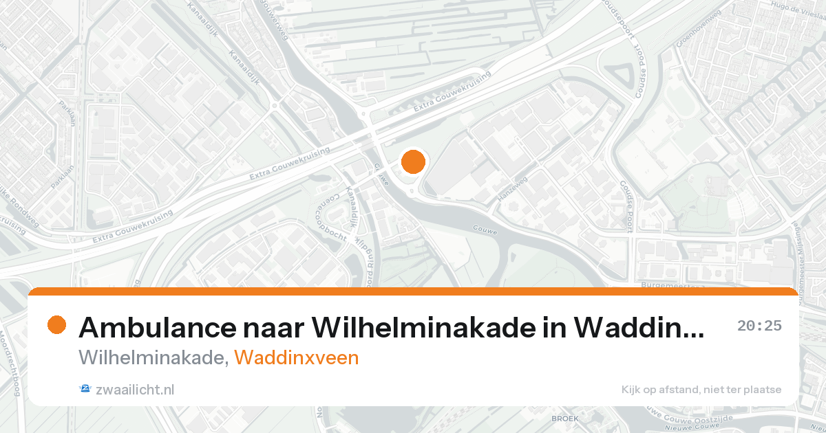 Ambulance naar Wilhelminakade in Waddinxveen — 15 aug 2026