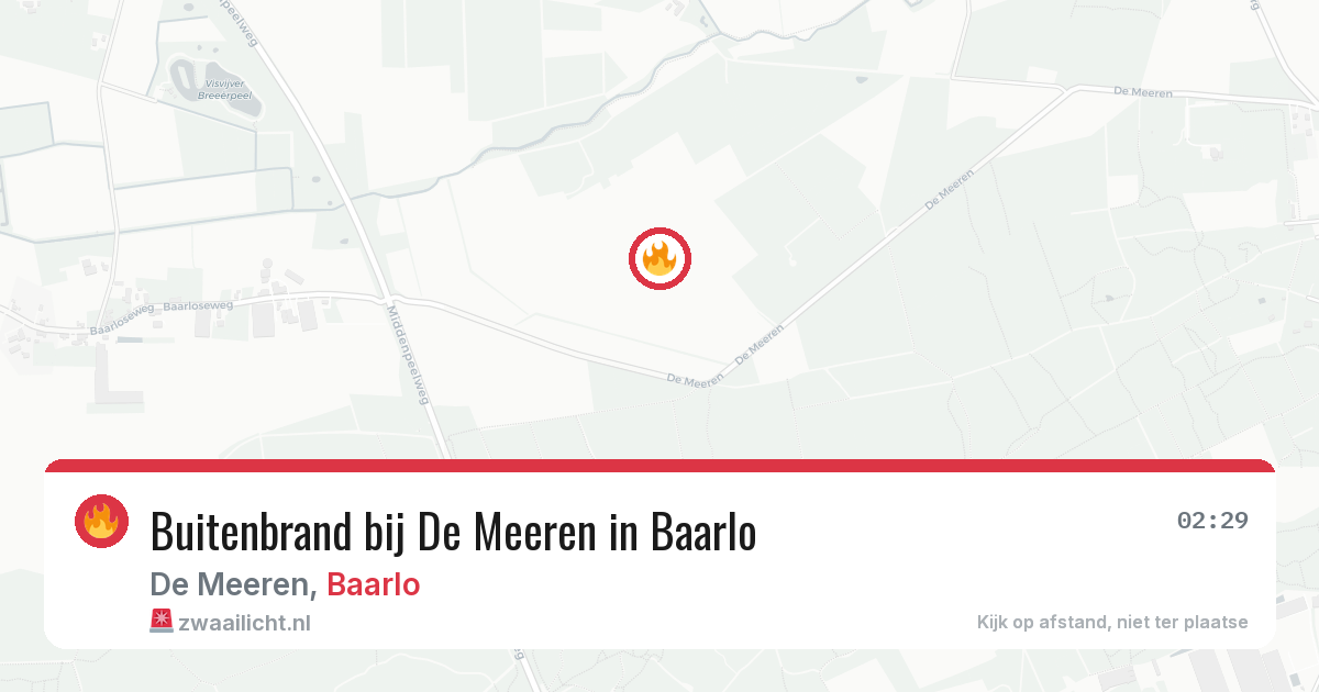 Buitenbrand bij De Meeren in Baarlo — 6 aug 2026