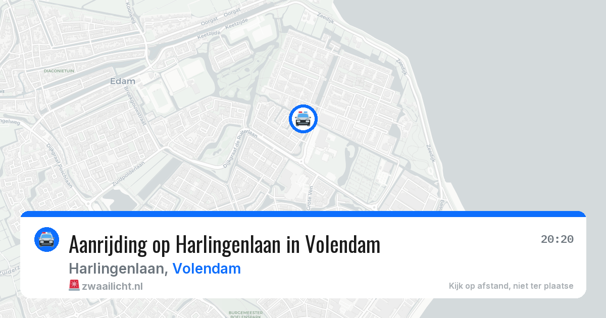 Aanrijding op Harlingenlaan in Volendam — 24 mrt 2026