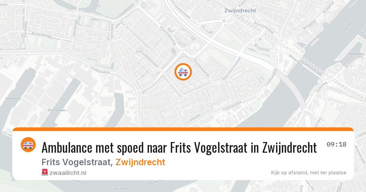 Ambulance met spoed naar Frits Vogelstraat in Zwijndrecht — 8 jul 2026