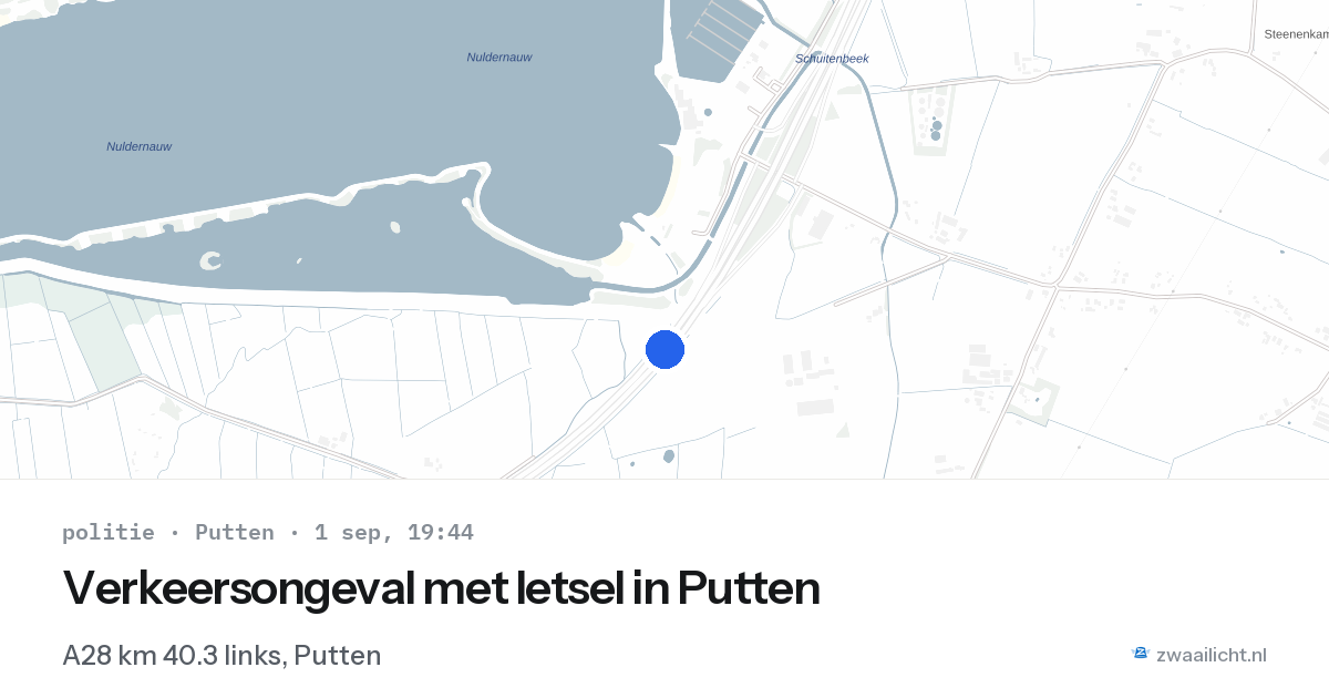 Verkeersongeval met letsel in Putten — 1 sep 2026