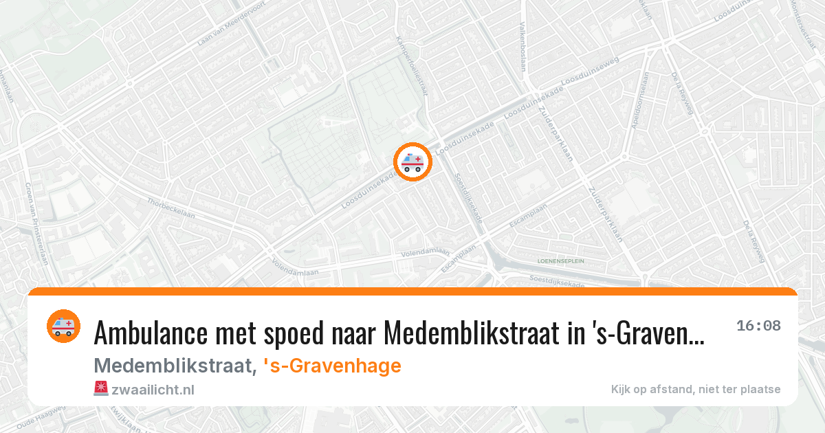 Ambulance met spoed naar Medemblikstraat in 's-Gravenhage — 12 aug 2026