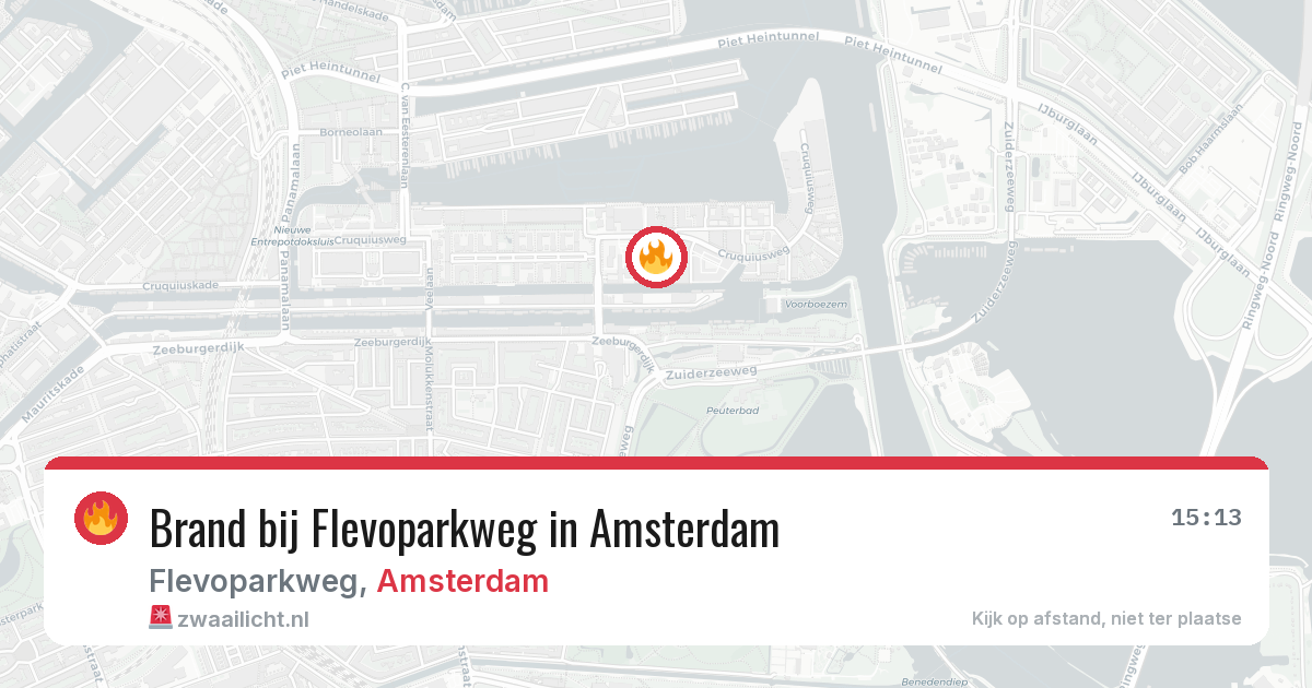 Brand bij Flevoparkweg in Amsterdam — 24 mei 2026