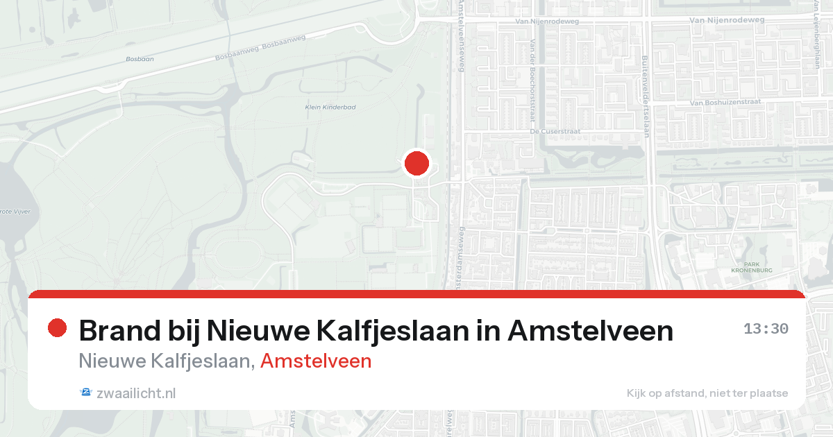 Brand bij Nieuwe Kalfjeslaan in Amstelveen — 24 mei 2026