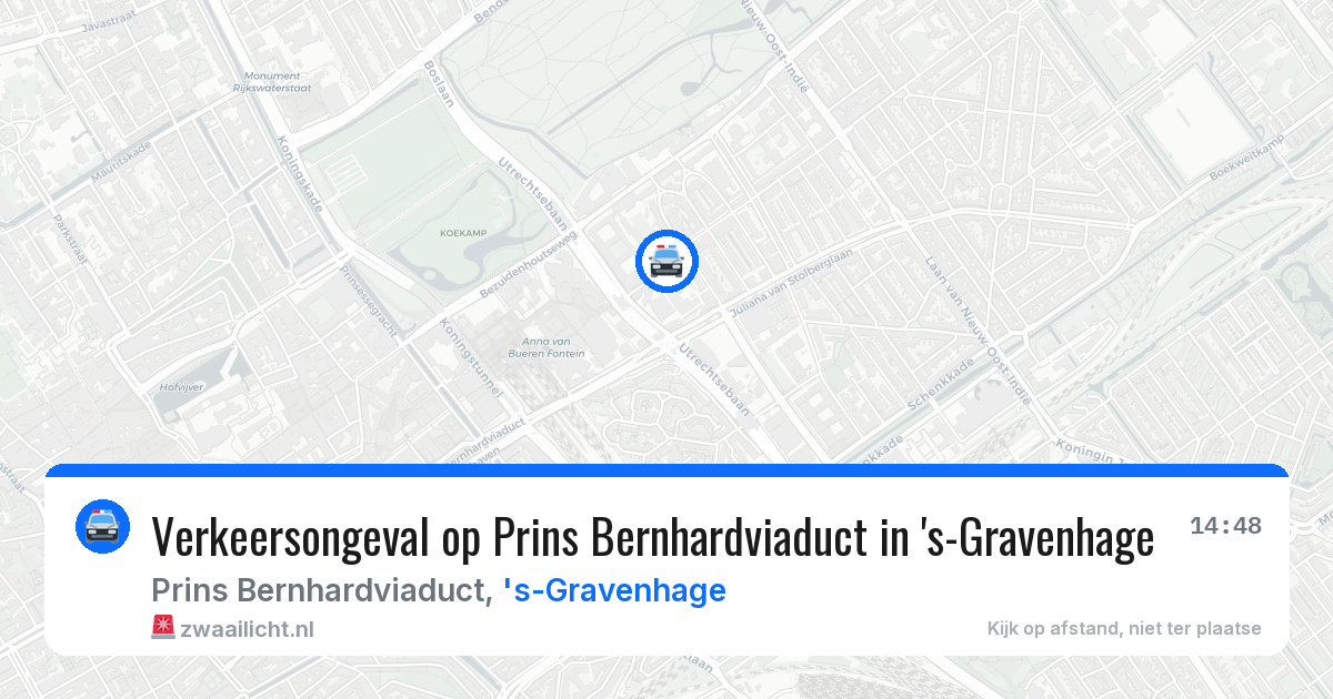 Verkeersongeval op Prins Bernhardviaduct in 's-Gravenhage — 15 apr 2026