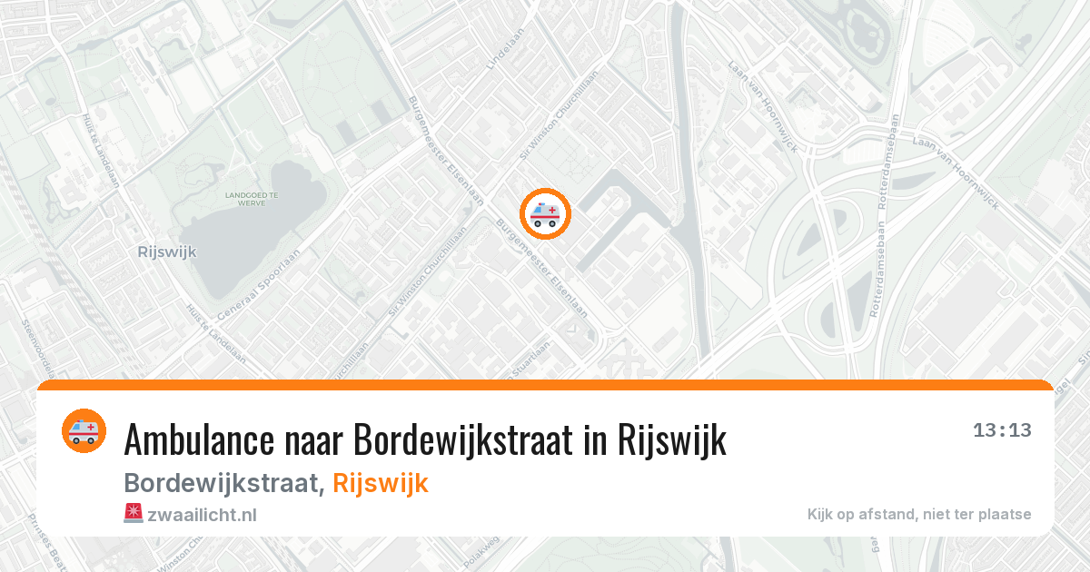 Ambulance naar Bordewijkstraat in Rijswijk — 14 aug 2026