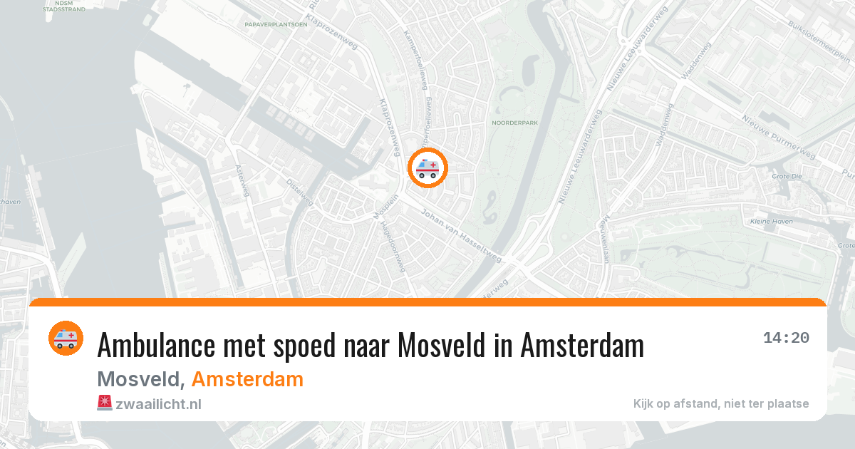 Ambulance met spoed naar Mosveld in Amsterdam — 27 mei 2026