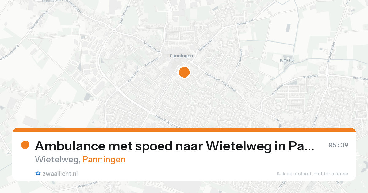 Ambulance met spoed naar Wietelweg in Panningen — 16 aug 2026