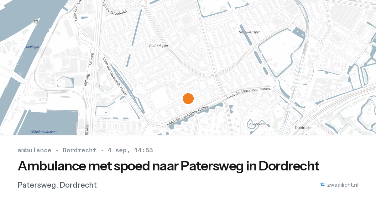 Ambulance met spoed naar Patersweg in Dordrecht — 4 sep 2026
