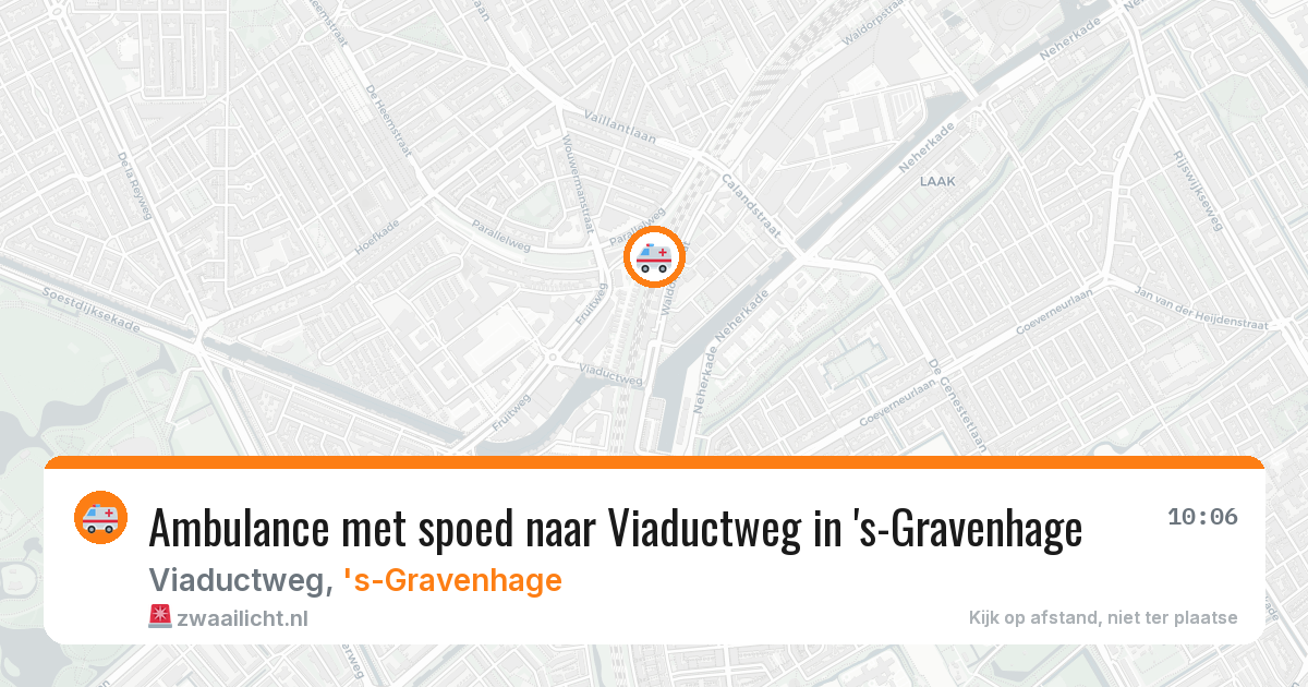 Ambulance met spoed naar Viaductweg in 's-Gravenhage — 2 aug 2026
