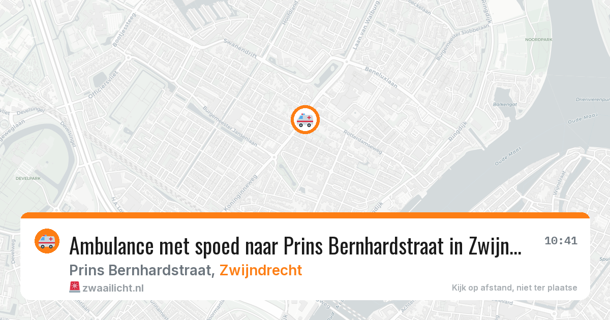 Ambulance met spoed naar Prins Bernhardstraat in Zwijndrecht — 31 mrt 2026