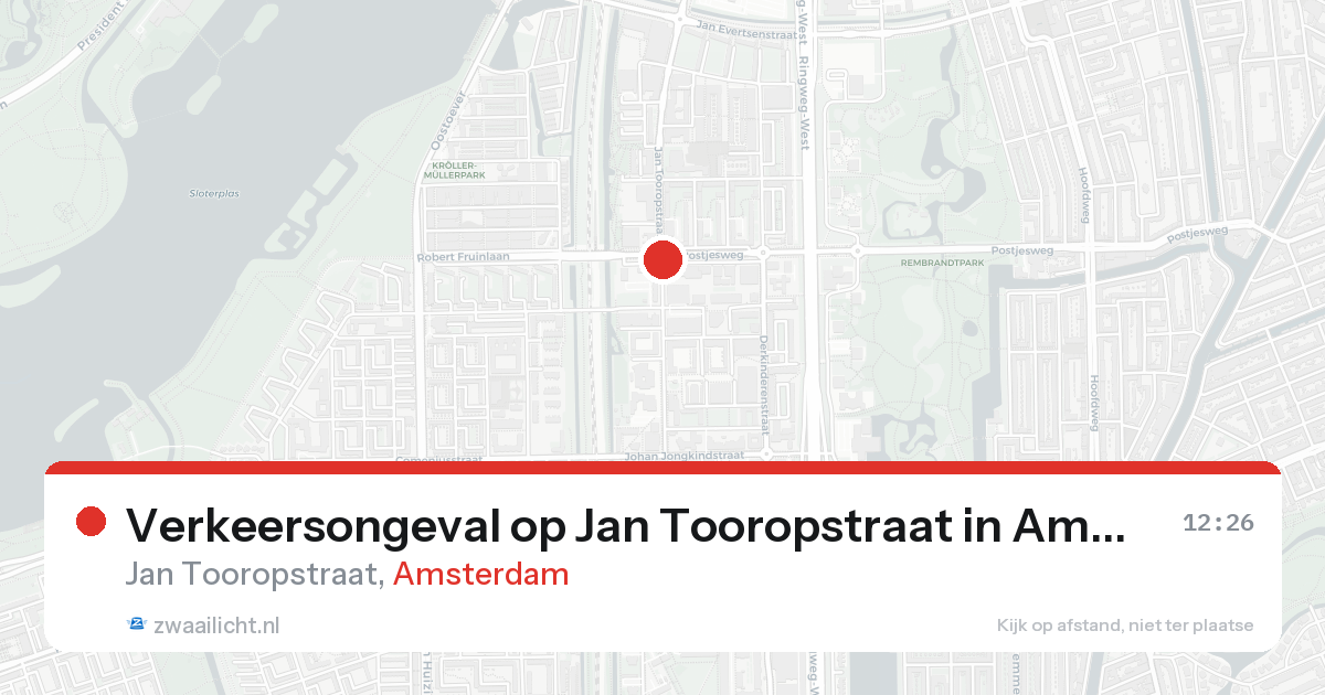 Verkeersongeval op Jan Tooropstraat in Amsterdam — 10 jun 2026