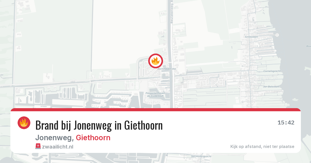 Brand bij Jonenweg in Giethoorn — 20 jun 2026