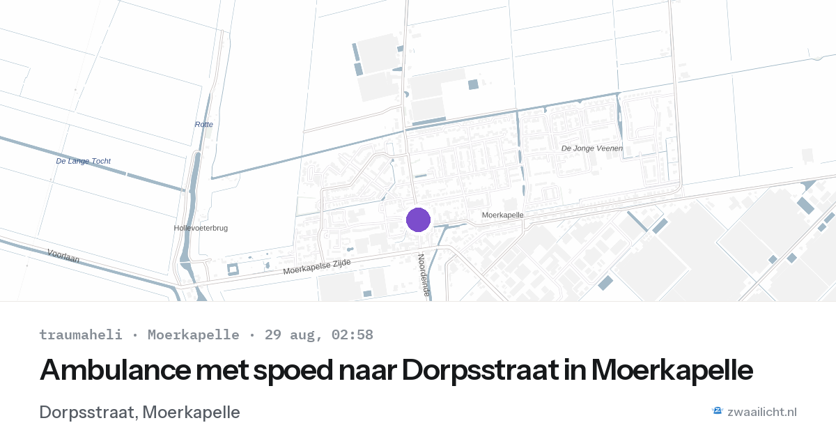 Ambulance met spoed naar Dorpsstraat in Moerkapelle — 29 aug 2026