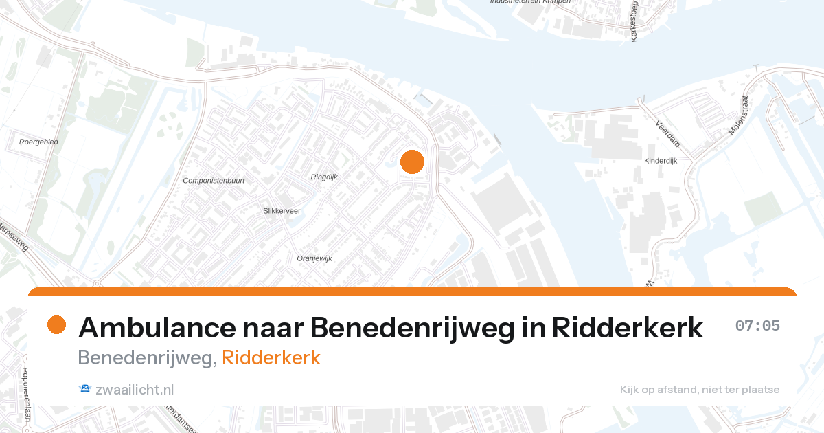 Ambulance naar Benedenrijweg in Ridderkerk — 20 jul 2026