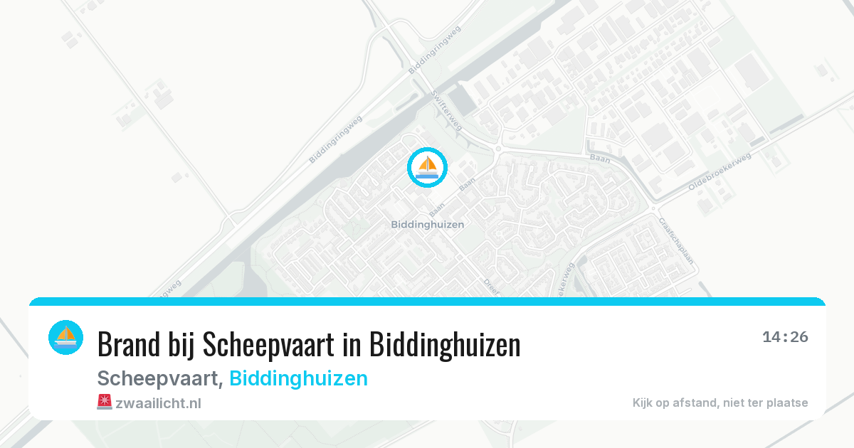 Brand bij Scheepvaart in Biddinghuizen — 2 aug 2026