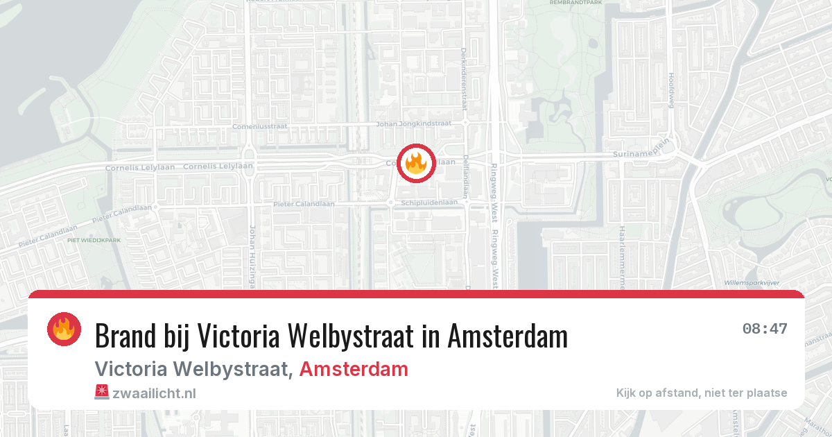 Brand bij Victoria Welbystraat in Amsterdam — 7 apr 2026