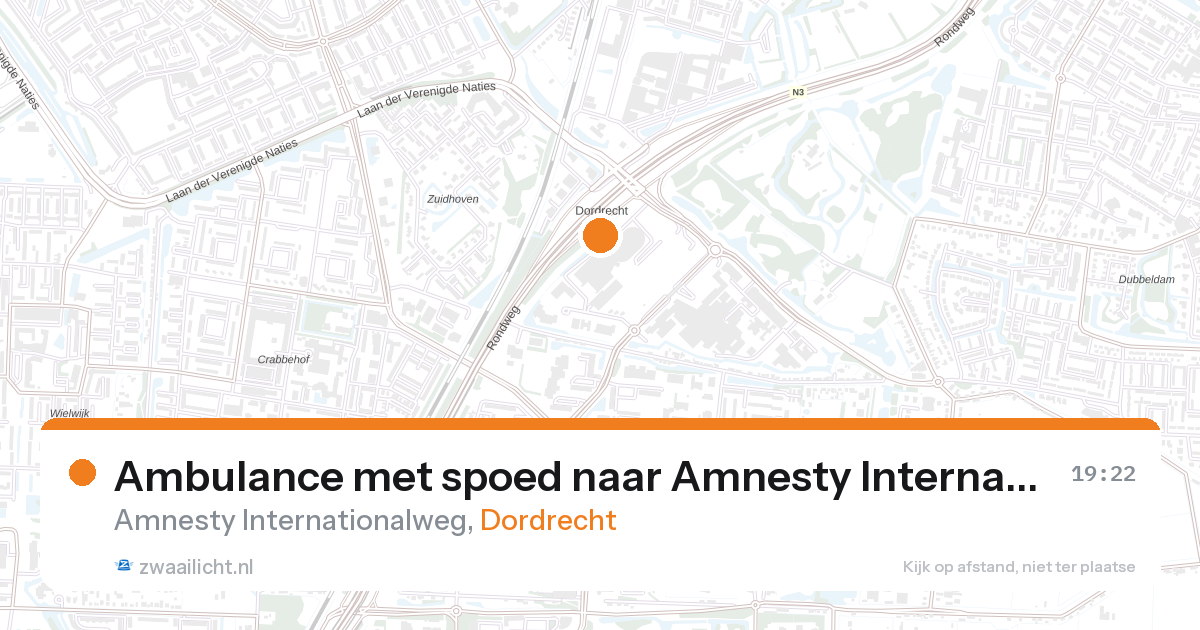 Ambulance met spoed naar Amnesty Internationalweg in Dordrecht — 27 aug 2026
