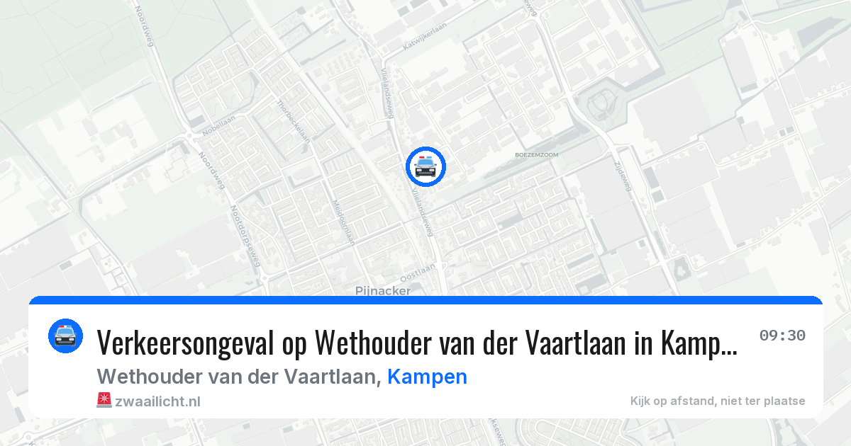Verkeersongeval op Wethouder van der Vaartlaan in Kampen — 24 mrt 2026
