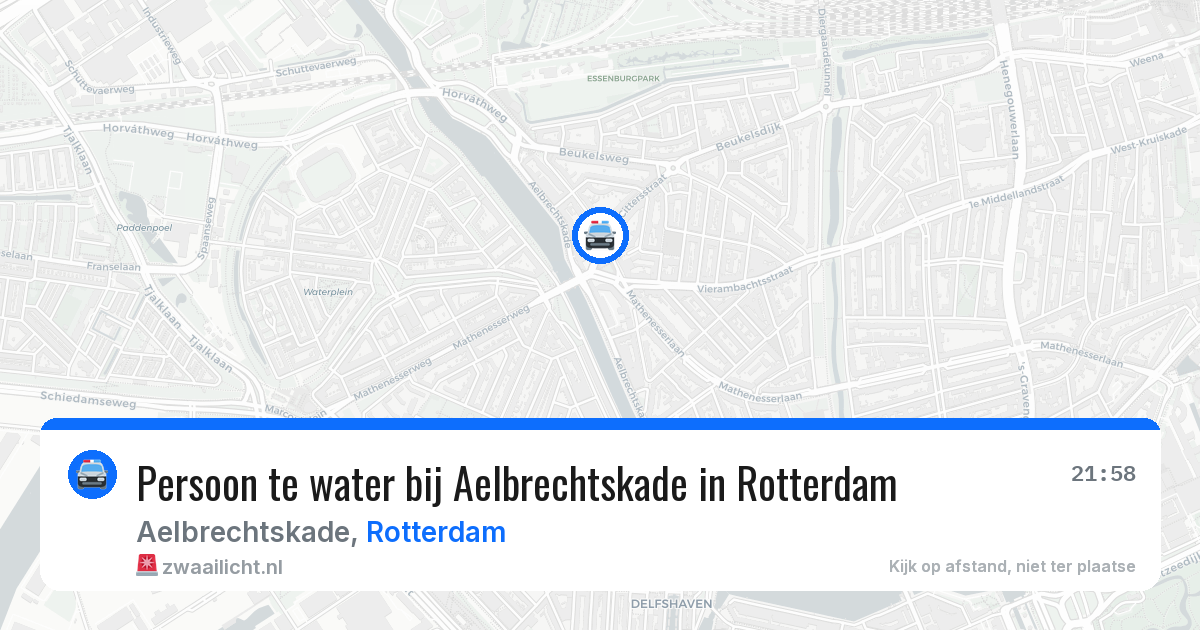 Persoon te water bij Aelbrechtskade in Rotterdam — 4 mei 2026