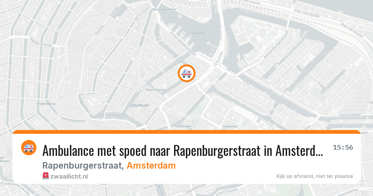 Ambulance met spoed naar Rapenburgerstraat in Amsterdam — 2 aug 2026