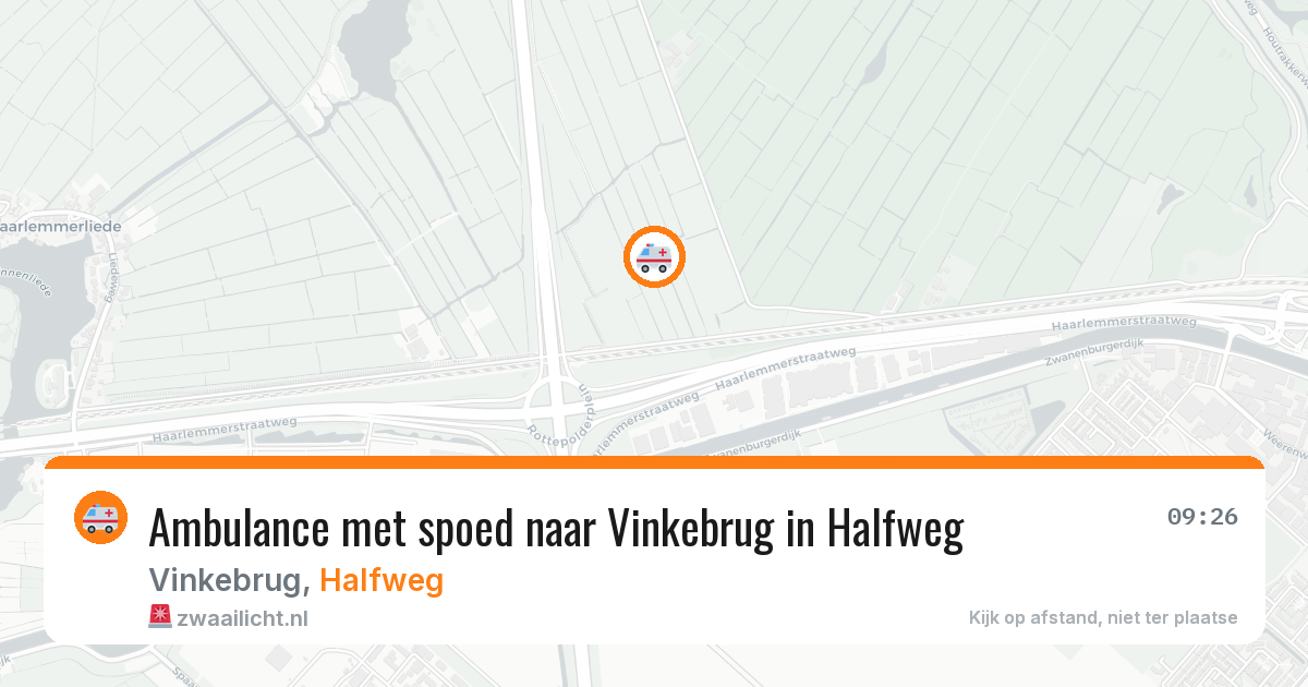 Ambulance met spoed naar Vinkebrug in Halfweg — 25 jun 2026