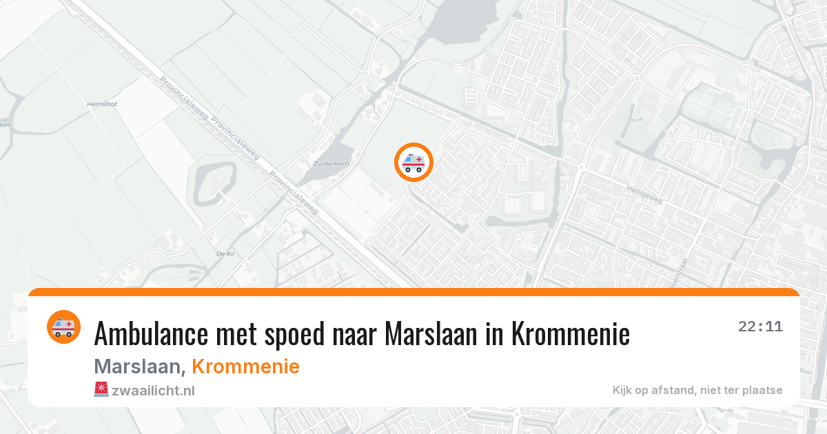 Ambulance met spoed naar Marslaan in Krommenie — 2 aug 2026