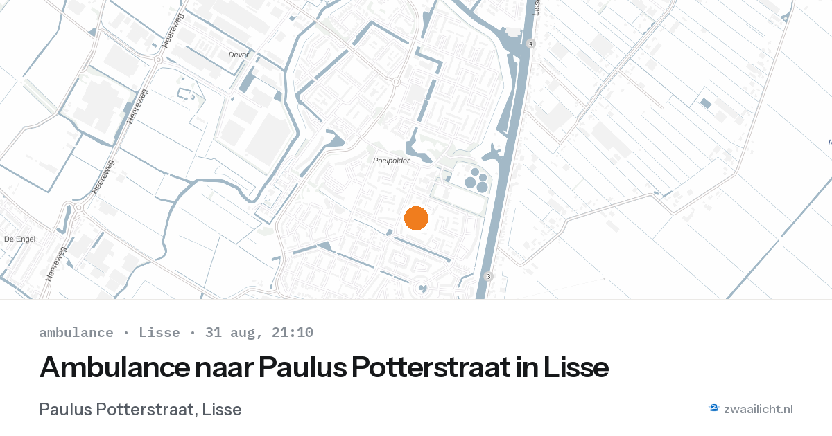 Ambulance naar Paulus Potterstraat in Lisse — 31 aug 2026
