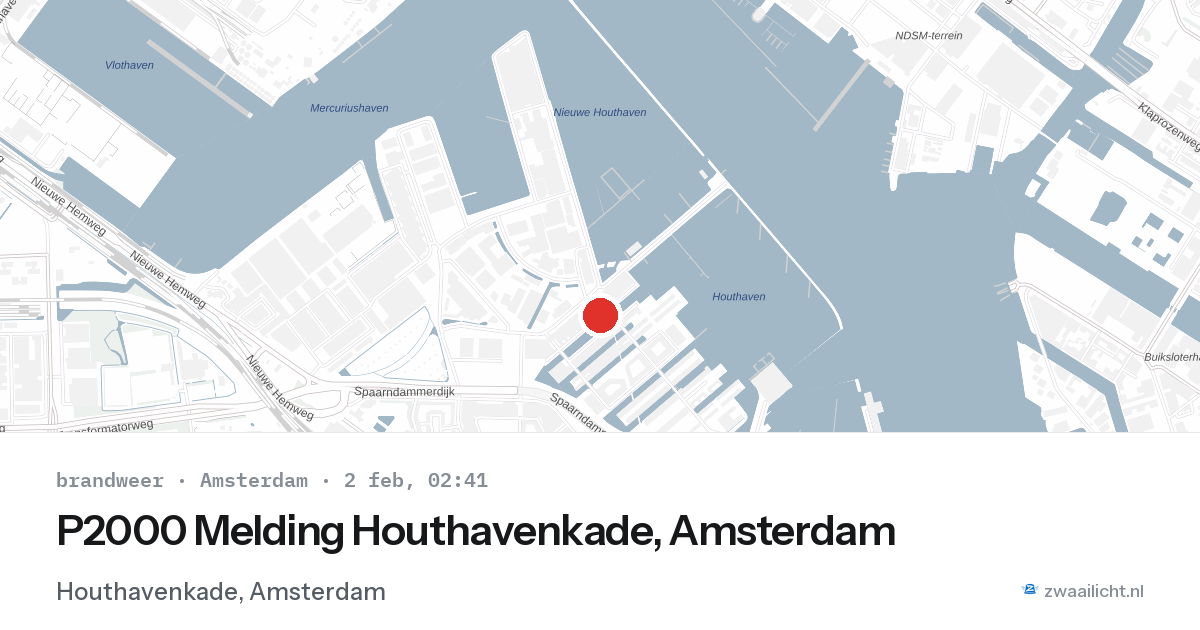 P2000 Melding Houthavenkade, Amsterdam — 2 feb 2026